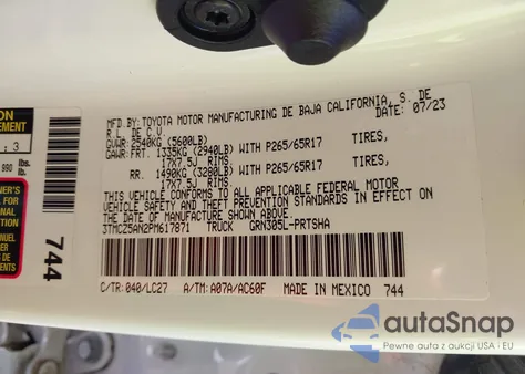 2023 Toyota Tacoma Trd Sport from USA, damaged, VIN 3TMCZ5AN2PM617871